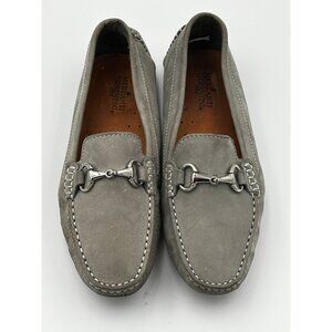 Mercanti Fiorentini Loafers Womens 9 Gray Nubuck Leather Horsebit Moccasins